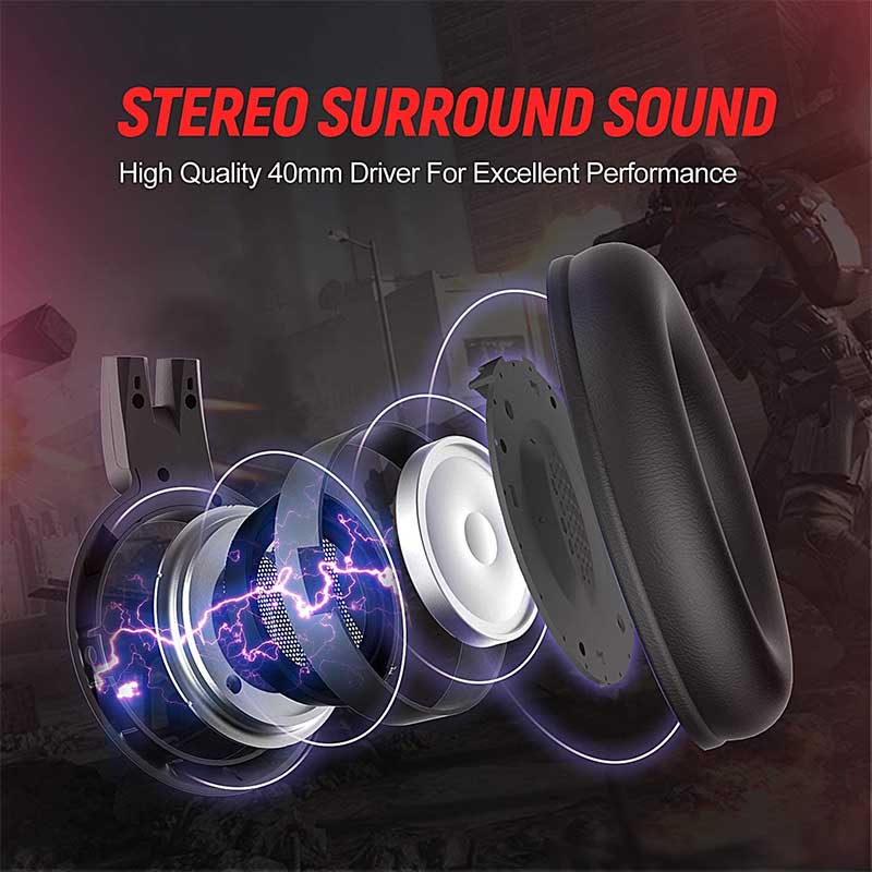 Stereo Gaming Headset with Detachable Mic LED Light for Xbox one PS4 PC