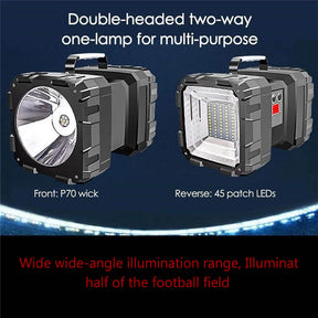 Rechargeable LED Spotlight Flashlight 3+4 Lights Modes for Camping