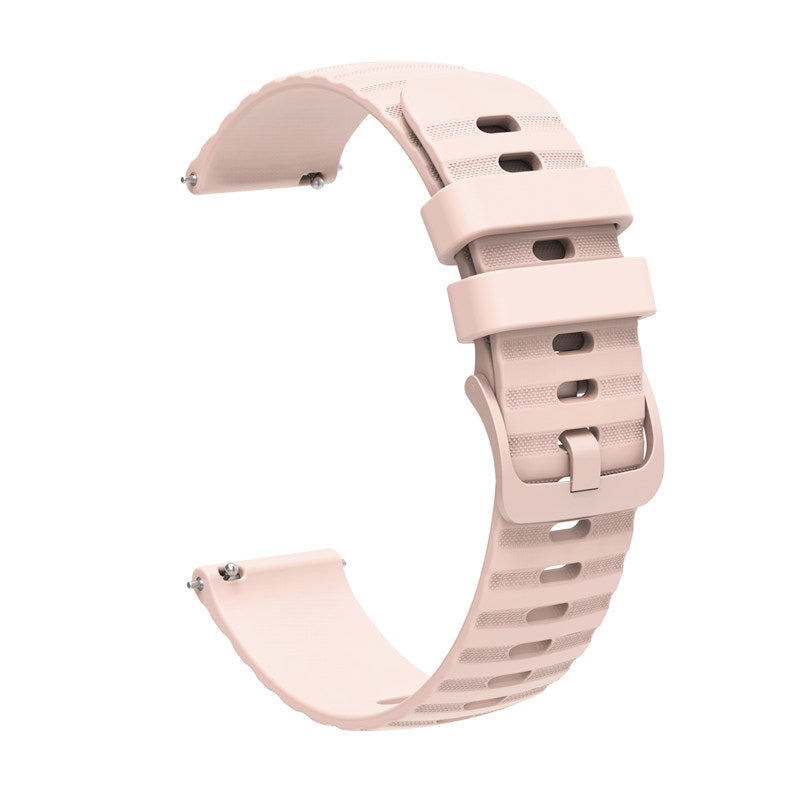 Silicone Watch Band Wave Pockmark for Samsung Cear S2 Huawei Watch GT-RosePink
