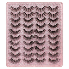 20 Pairs False Eyelashes Faux Mink Lashes Natural Look 5 Styles Mixed
