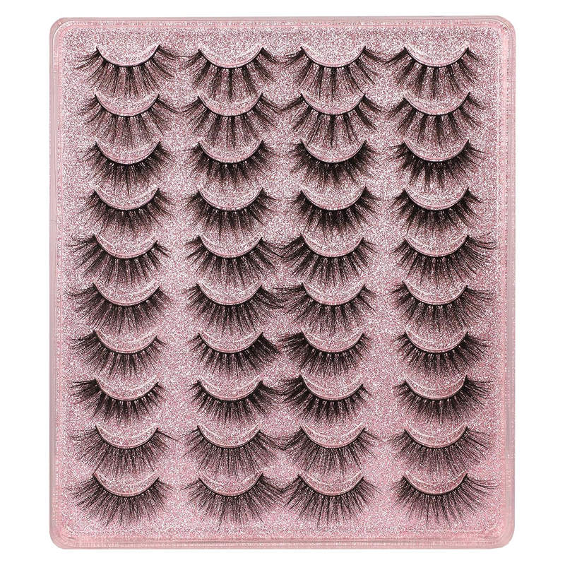 20 Pairs False Eyelashes Faux Mink Lashes Natural Look 5 Styles Mixed