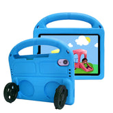 Wheel iPad Case For iPad Mini 6 Shockproof Stand Cover With Handle Stand-Blue