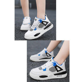 Kids Splicing Breathable Sneakers Lightweight Running Tennis Shoes-Blue White