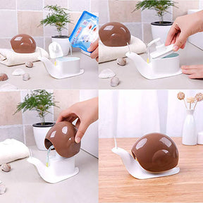 2 Pack Cute Snail Soap Dispenser for Kitchen Bathroom Accessories-Brown