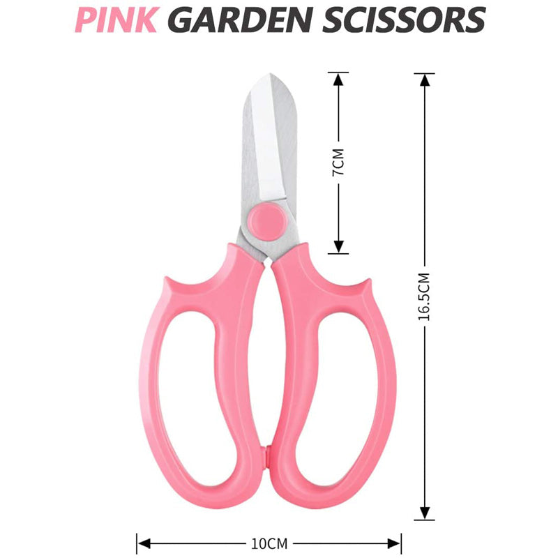 Floral Scissors Premium Steel Garden Plant Trimming Tools for Gardening Flower Arrangement -Pink