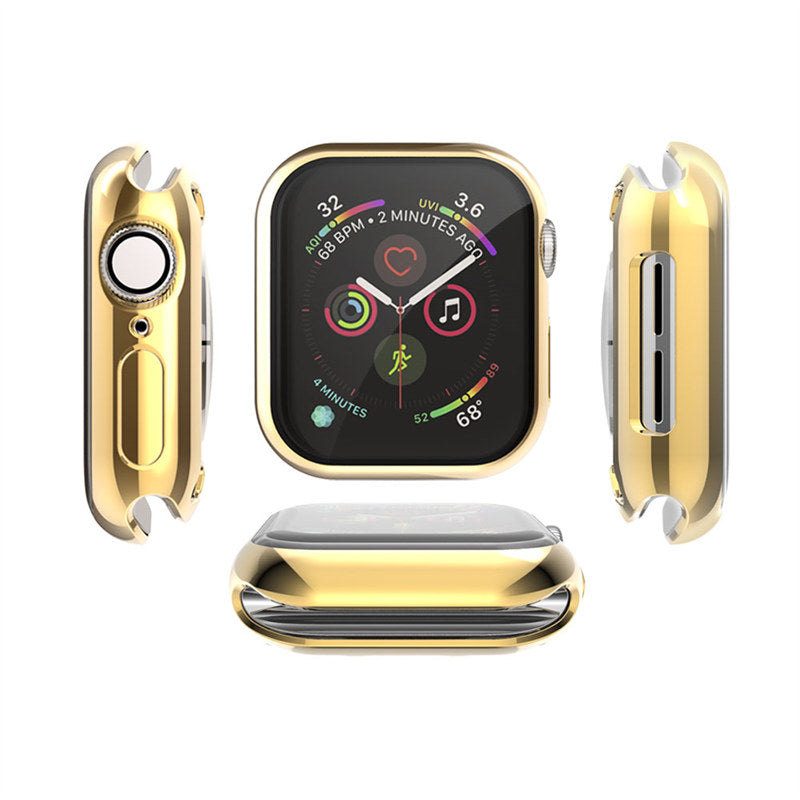 TPU All Around Screen Protective Cover for iWatch SE/6/5/4/3/2/1-Gold