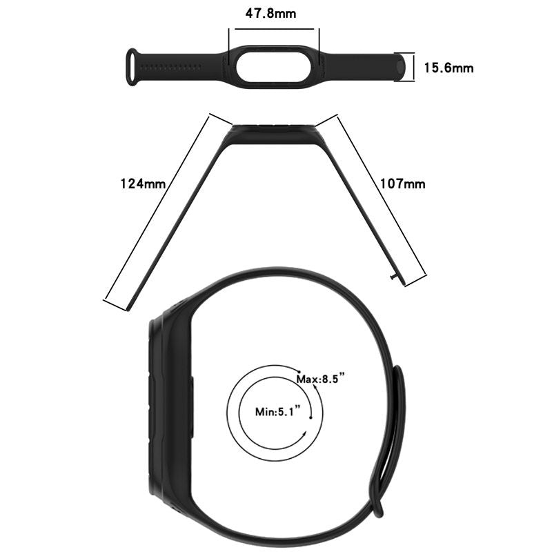 Silicone Watchband with Protective Case Shockproof for Mi 8 Watch-4