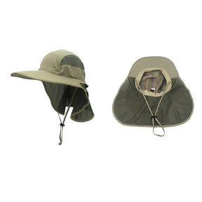 Unisex Outdoor Activities UV Protecting Sun Hats with Adjustable Neck Flap-ArmyGreen