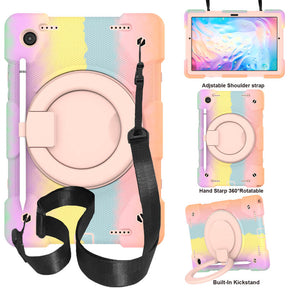Tab A 8 X200/X205 Samsung Tablet Case with 360¡ãSwivel Stand-Colorful Rose Gold
