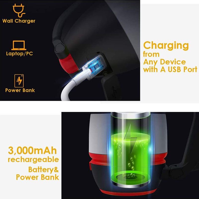 3 in 1 LED Camping Light Table Lamp Flashlight for Ourdoor Tent-Green