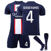 SERGIO RAMOS #4 Paris Home Jersey 2022/23 Soccer Jersey Kit Football T-shirt Set For Adult Kids