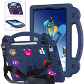 Strawberry iPad Case Shockproof with Handle Shoulder Strap for iPad 10th 2022-NavyBlue