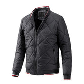Mens Bomber Jacket Casual Fall Winter Zipper Jacket Coats-Grey