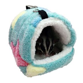 Warm Hamster Plush Bed Hanging Hammock Nest-StarfishGreen