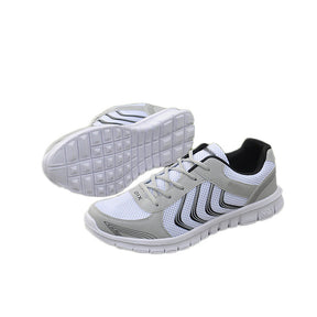 Womens Athletic Mesh Breathable Sneakers Lace Up Comfort Shoes-White Black