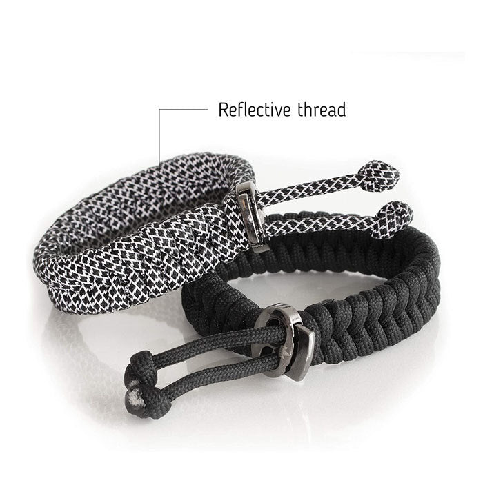 2 Pcs Adjustable Sizes Fish Tail Paracord Survival Bracelets With Metal Clasp-D