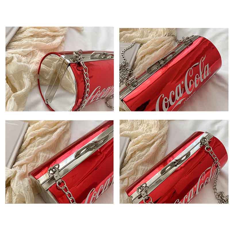 Womens Coca-Cola Cans Shape One Shoulder Messenger Bag-Silver