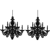 2 Pcs Black Chandelier Ceiling Hanging Decoration for Halloween Party