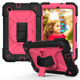 Rainbow Tablet Case An-fall Protective Cover For Samsung Galaxy Tab A 8.4 T307 2020-Black&Hot Pink