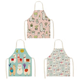 3 Pcs Kids Alpaca Printed Linen Apron Bib for Cooking Painting-2