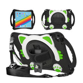 CatA iPad Silicone Case For iPad 10.2 Air10.5 Pro10.5 Built-in Handle Stand With a Strap-Black Green