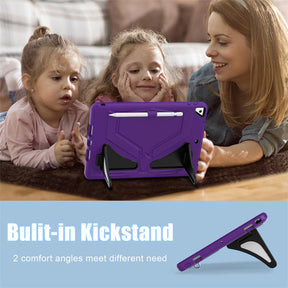 Tablet Case Kids Friendly with Pencil Holder for iPad 11 2020/2021/2022-PurpleBlack