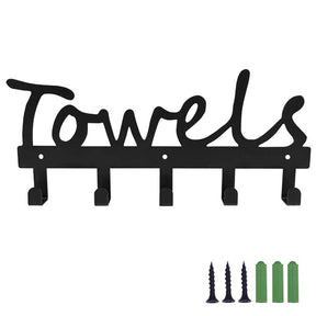 Home & LivingAesthetic Bathroom Towel Rack for Wall Mount Space Saving Towel Holder 5 Hooks