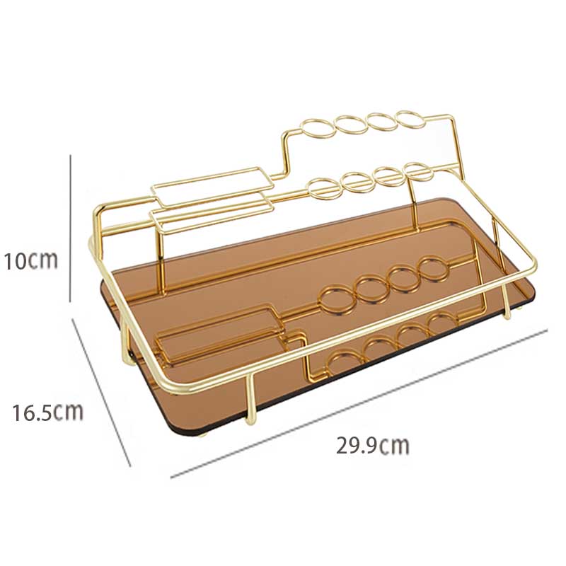 European Style Metal Cosmetic Storage Storage Rack For Bathroom Bedroom-GoldS