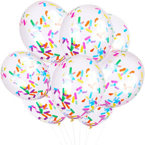 12 inch Party Balloon Birthday Balloons Sprinkles Confetti Balloon Pack - Ice Cream Sprinkle Balloons