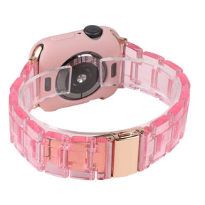 Fashion Resin Candy Watch Band + Watch Case For Apple Watch SE/6/5/4/3/2/1£¨Pink+Pink£©