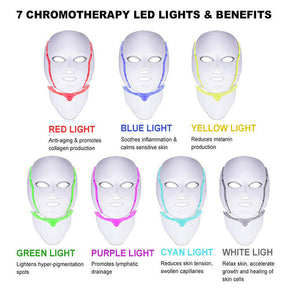 7 Colors Light Mask Beauty Instrument for Facial Care and Neck Skin-Gold