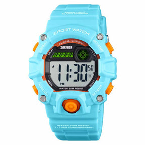 Kids LED Sports Watch Waterproof Digital Electronic Military Wrist Watches-BluePink