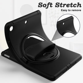 B-Spider Man iPad Case 3-Layer Multi-Function Case Hand Strap Tablet Shell For 8th/7th Gen iPad 10.2 2019/2020-Black