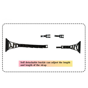 DJT Shape Stainless Steel Watch Band Adjustable Wristbands for Apple IWatch Series SE/1/2/3/4/5/6 For Women-Black