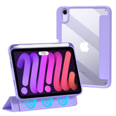 Transparent Magnetic Removable Cover For iPad 10th 2022 10.9 Ultra Slim Smart Case-Light Purple