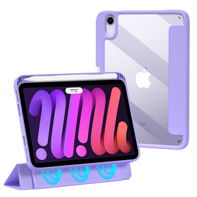 Transparent Magnetic Removable Cover For iPad 10th 2022 10.9 Ultra Slim Smart Case-Light Purple