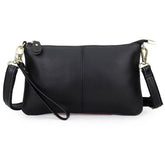 Leather Clutch Small Envelope Crossbody Bags for Women-Black