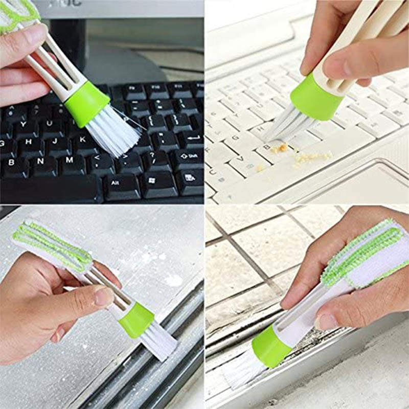 3Pcs Mini Duster Cleaning Cloth and Brush for Car Air Vent Keyboard Blinds Shutter Fan