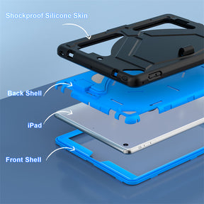 Tablet Case Rugged with Kickstand for iPad 6th/5th Generation 2018/2017-BlackBlue
