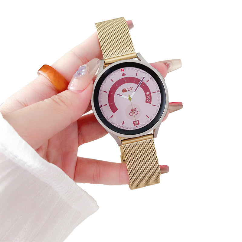 20mm Milanese Band with Magnetic Buckle for Samsung Huawei Watch-Gold