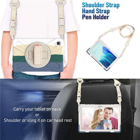 Samsung Tablet Case With Pencil Stand+Rotating Stand+Shoulder Strap For Tab A7 10.4 T500/T505/T507/T505N-Green