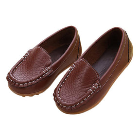 Casual Toddler Flat Shoes Boys Girls Soft Slippery Loafers-Brown