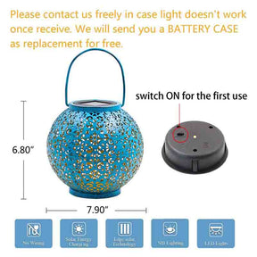 Hanging Solar Lights Outdoor Garden Waterproof LED Lantern Decorative Metal Light 20.1cm x 17.8cm