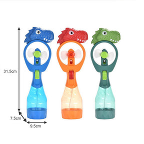 3Pcs Portable Mini Fan Adorable Dinosaur Handheld Water Mist Spray Fan