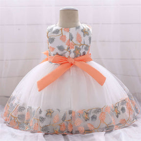 Toddler Pageant Flower Girl Lace Dress Little Girls Party Wedding Formal Dresses-Orange