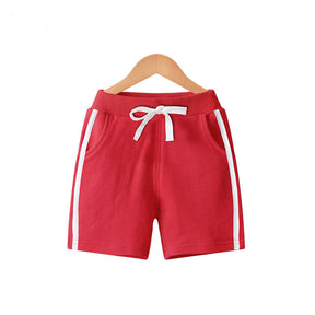 Kids 3 Pack 100% Cotton Sport Jogger Shorts Casual Elastic Pants-J