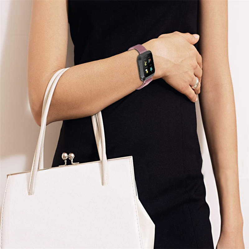 Magnetic Stainless Steel Strap For Fitbit Versa Smart Watch-Black