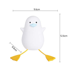 Silicone Duck Bedside Lamp Rechargeable for Nursery-Blue Mouth