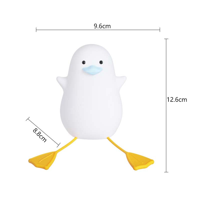 Silicone Duck Bedside Lamp Rechargeable for Nursery-Blue Mouth