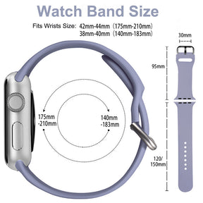 Silicone Sport Replacement Strap with Classic Clasp for iWatch Series SE 6 5 4 3 2 1-Purple